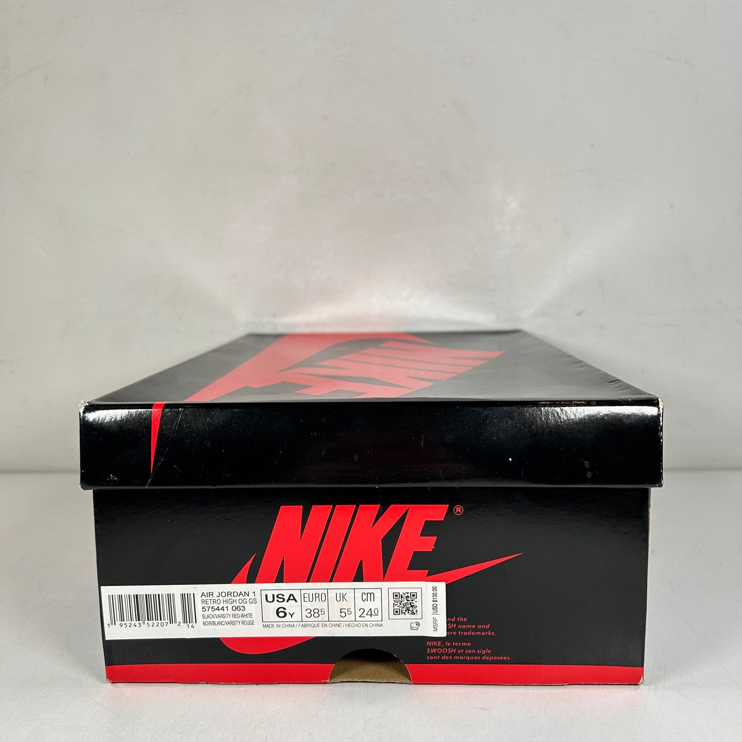 575441 063 Jordan 1 Retro High OG Patent Bred (GS) [USED] - 6 Y (Used)