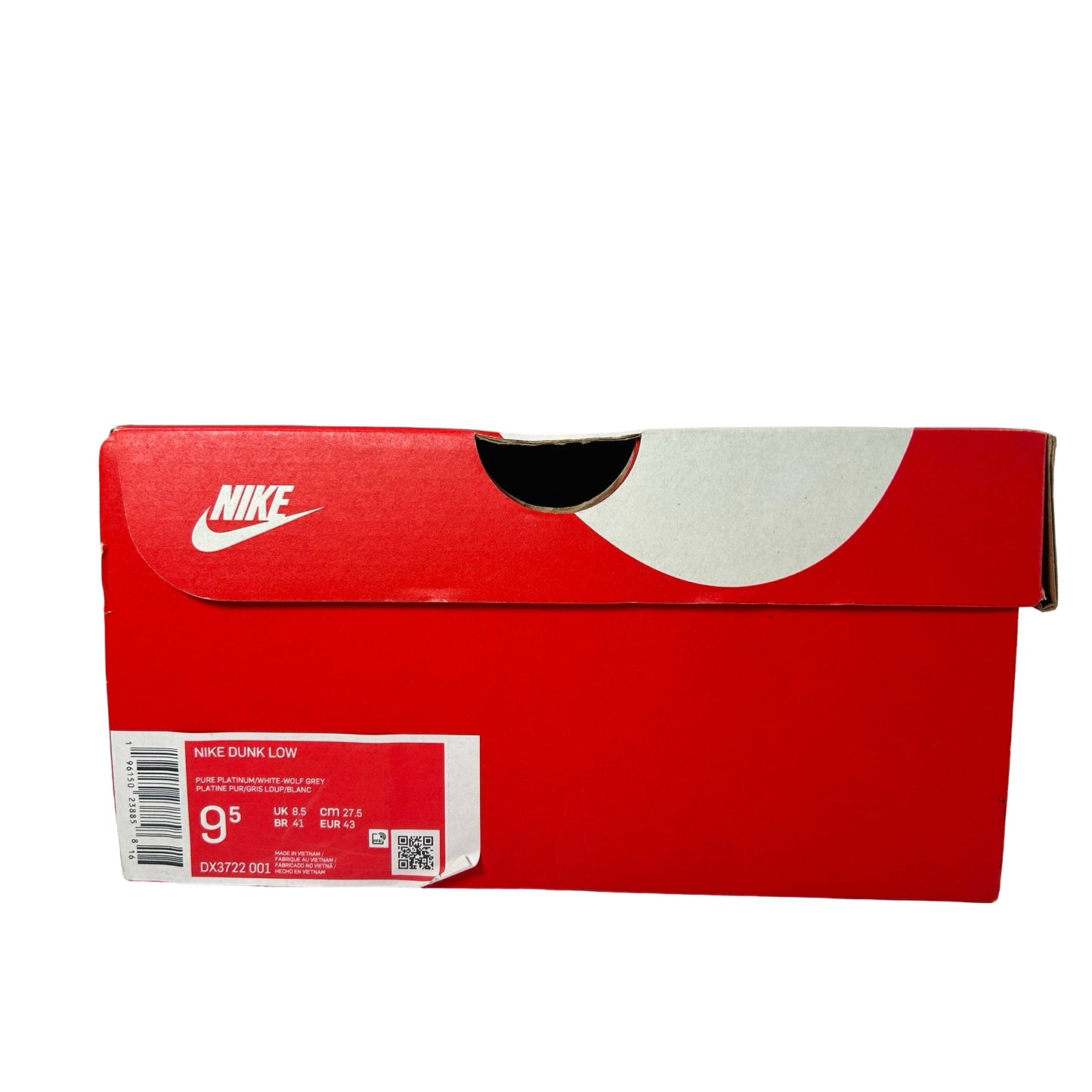DX3722 001 Nike Dunk Low Wolf Grey Pure Platinum [USED] - 9.5 M (Used)