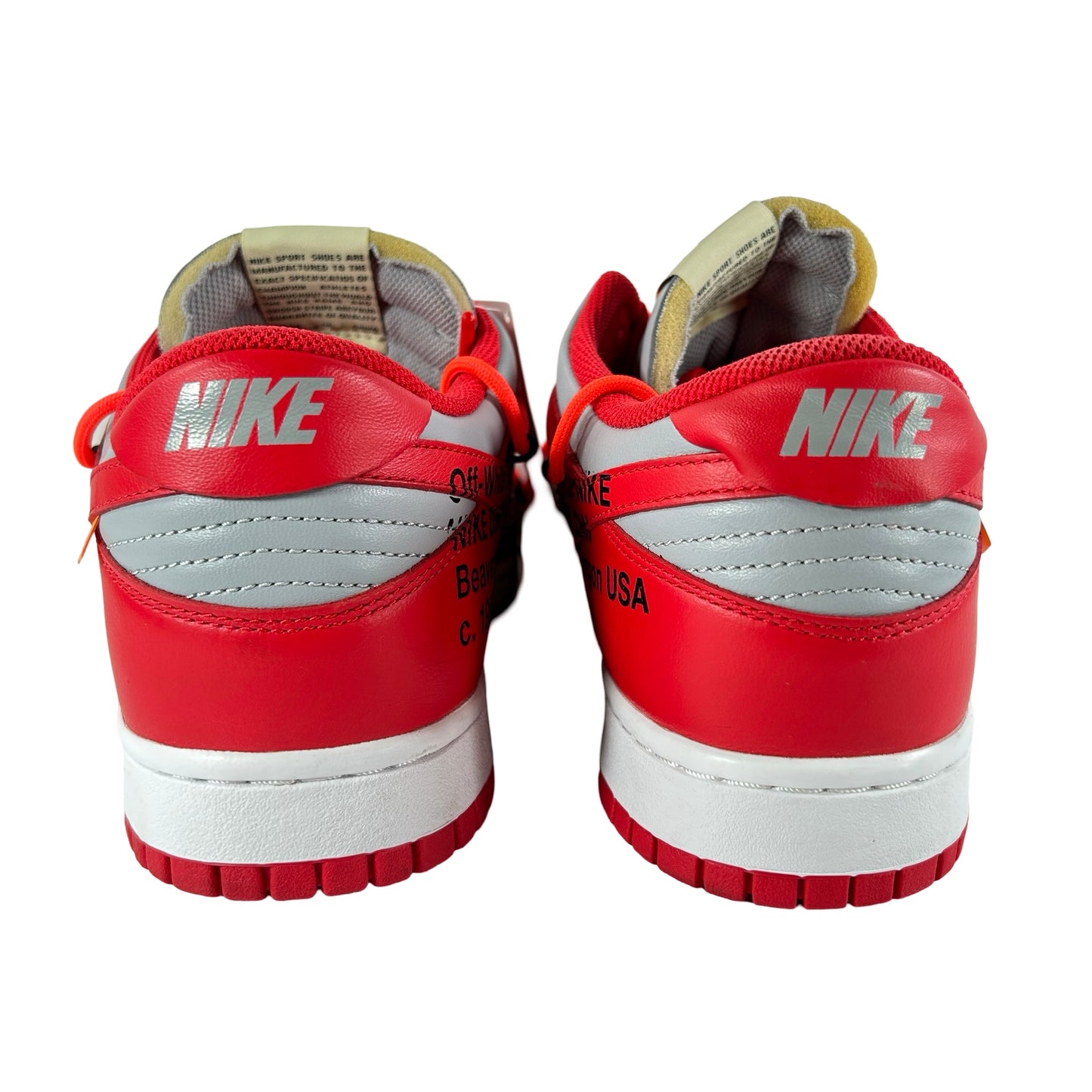 CT0856 600 Nike Dunk Low Off-White University Red [USED] - 10.5 M (VNDS)