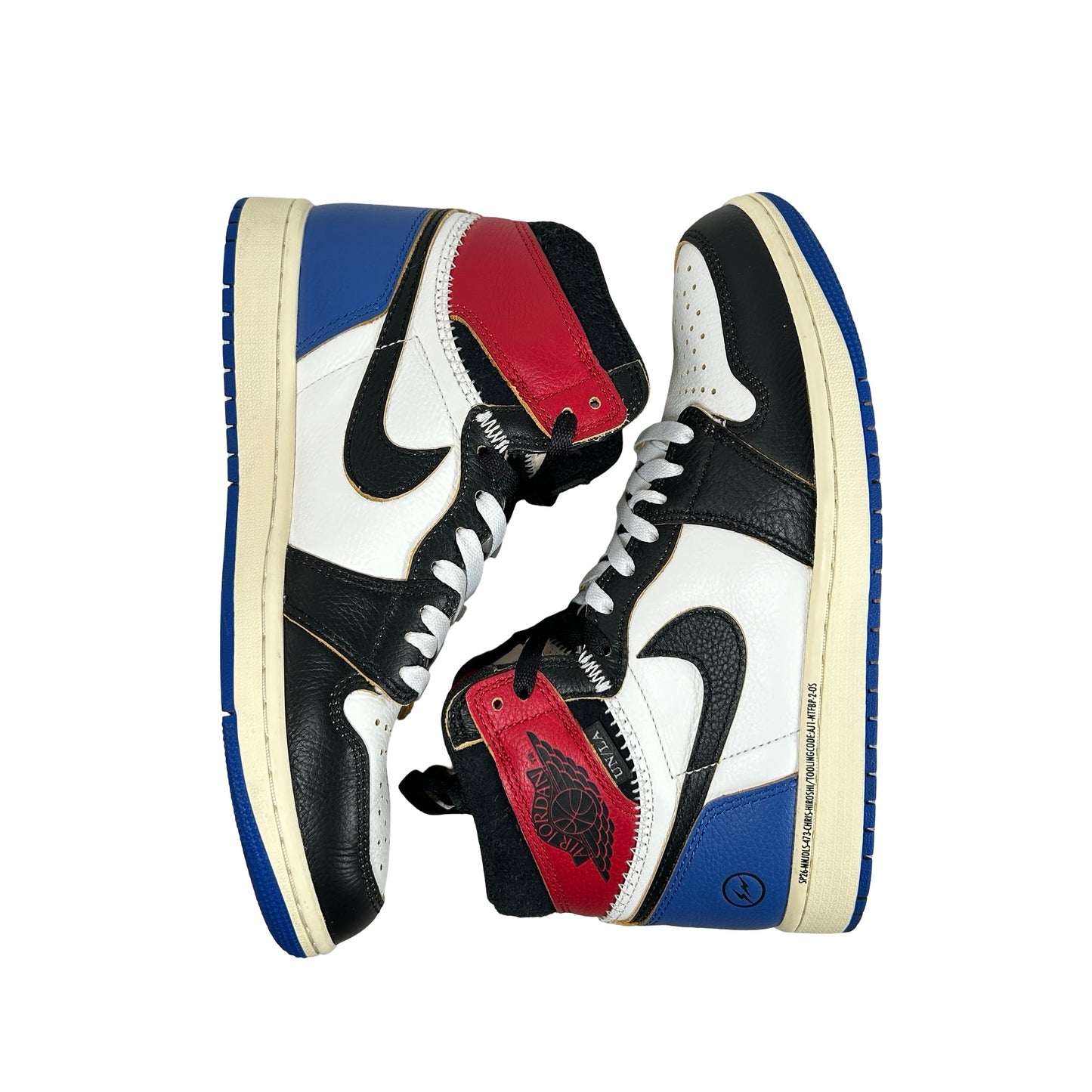 IO7847 002 Jordan 1 Retro High OG SP Fragment x Union LA Varsity Red Sport Royal [USED] - 8 M (Used)