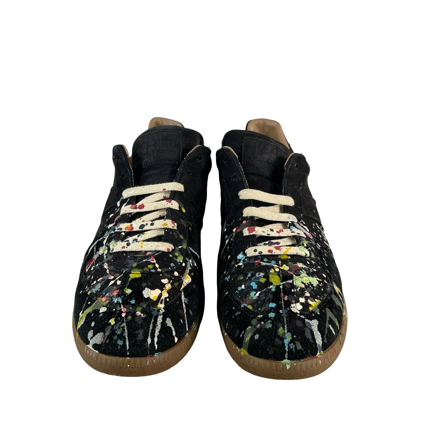 S57WS0240P1892963 Maison Margiela Paint Replica German Army Trainer (GAT) Black [USED] - 44 EU (Used)