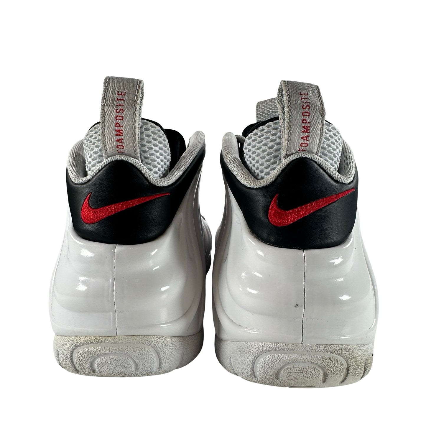 624041 103 Nike Air Foamposite Pro White Black University Red [USED] - 13 M (Used)