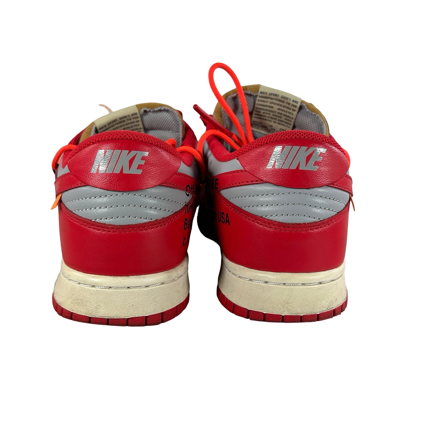 CT0856 600 Nike Dunk Low Off-White University Red [USED] - 10.5 M (Used)