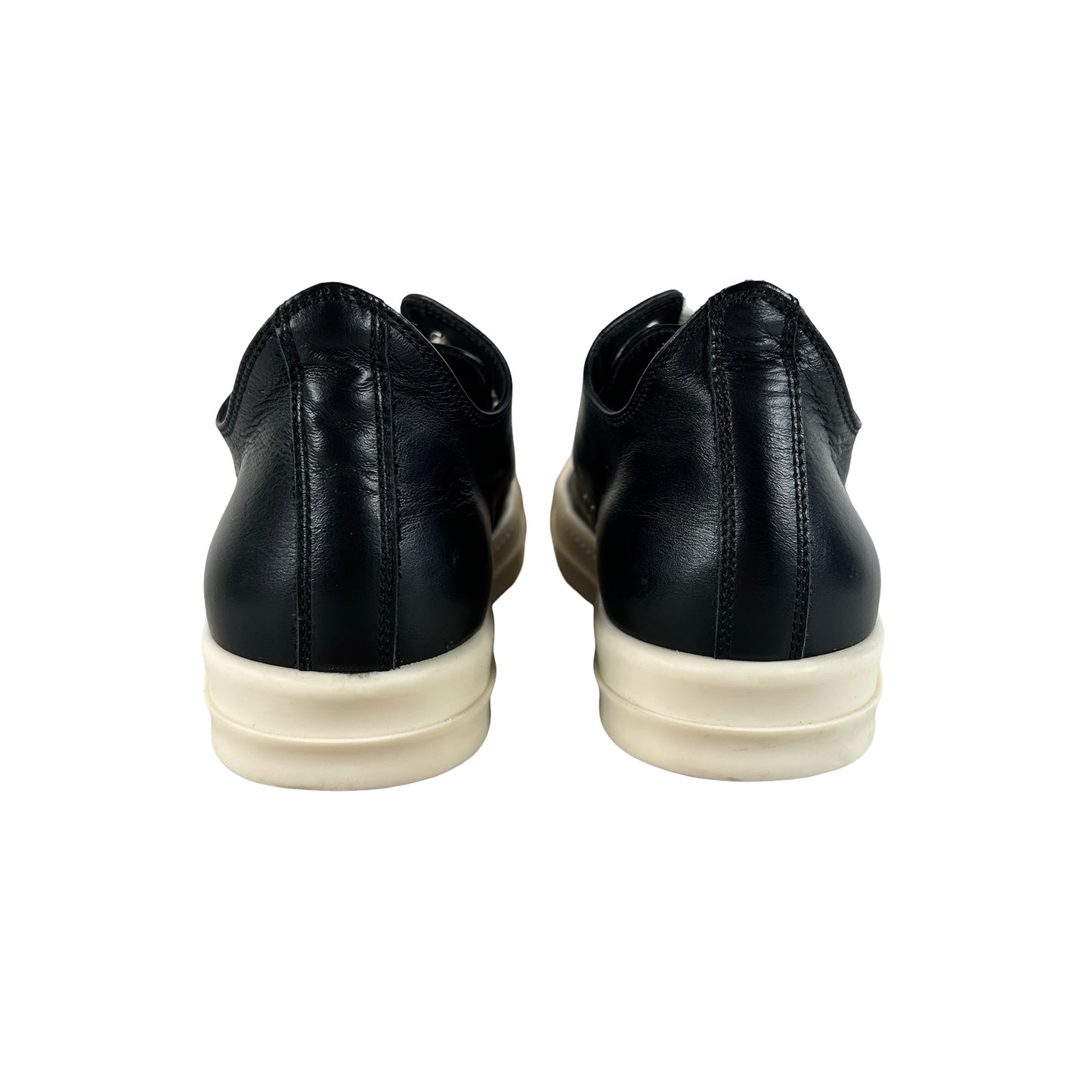Rick Owens Low Sneaks Leather Black Milk Kids [USED] - 33 EU (Used) (No Box)