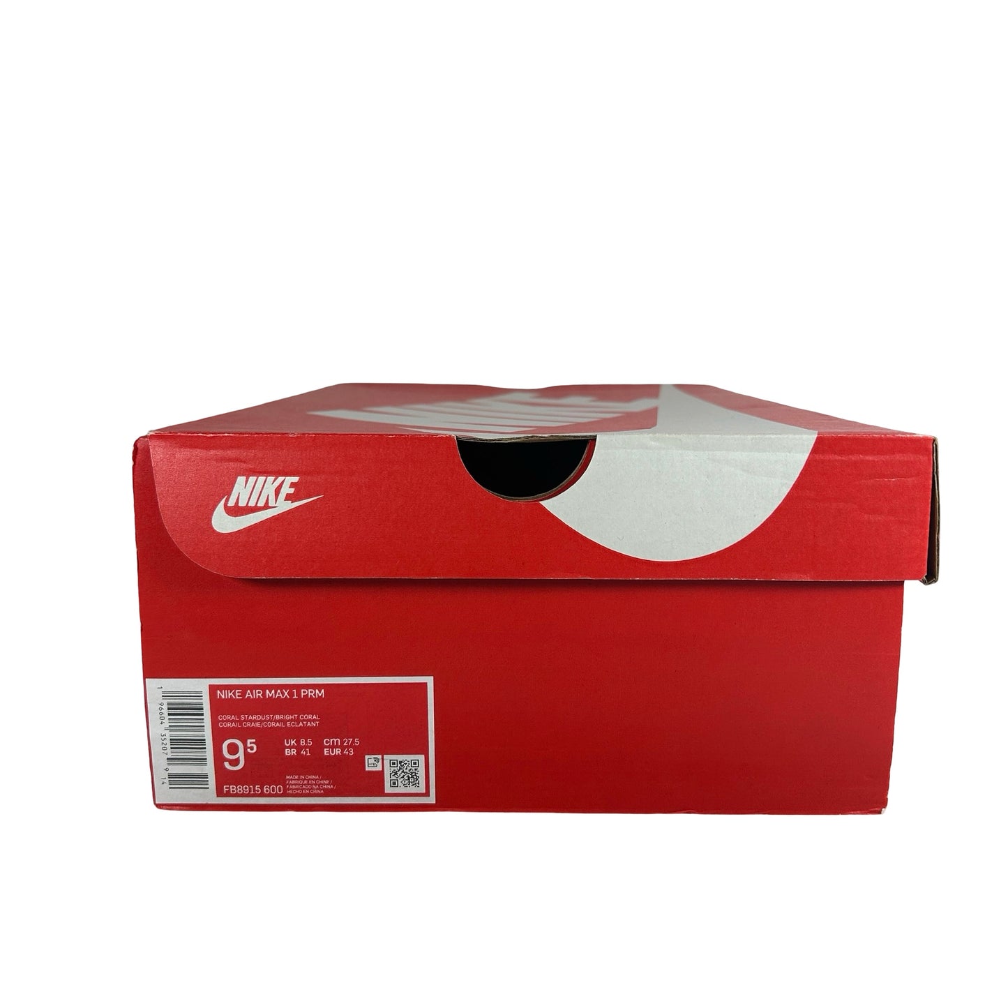 FB8915 600 Nike Air Max 1 PRM Corduroy Coral Stardust [USED] - 9.5 M (Used)