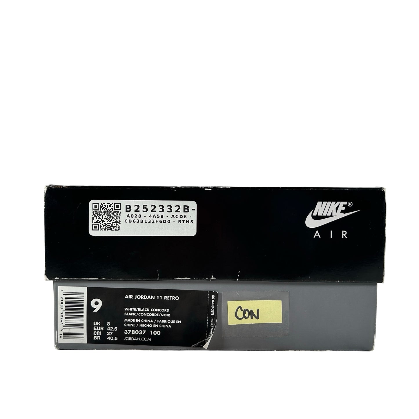 378037 100 Jordan 11 Concord [CONDITIONAL] - 9 M (Yellowing Soles)