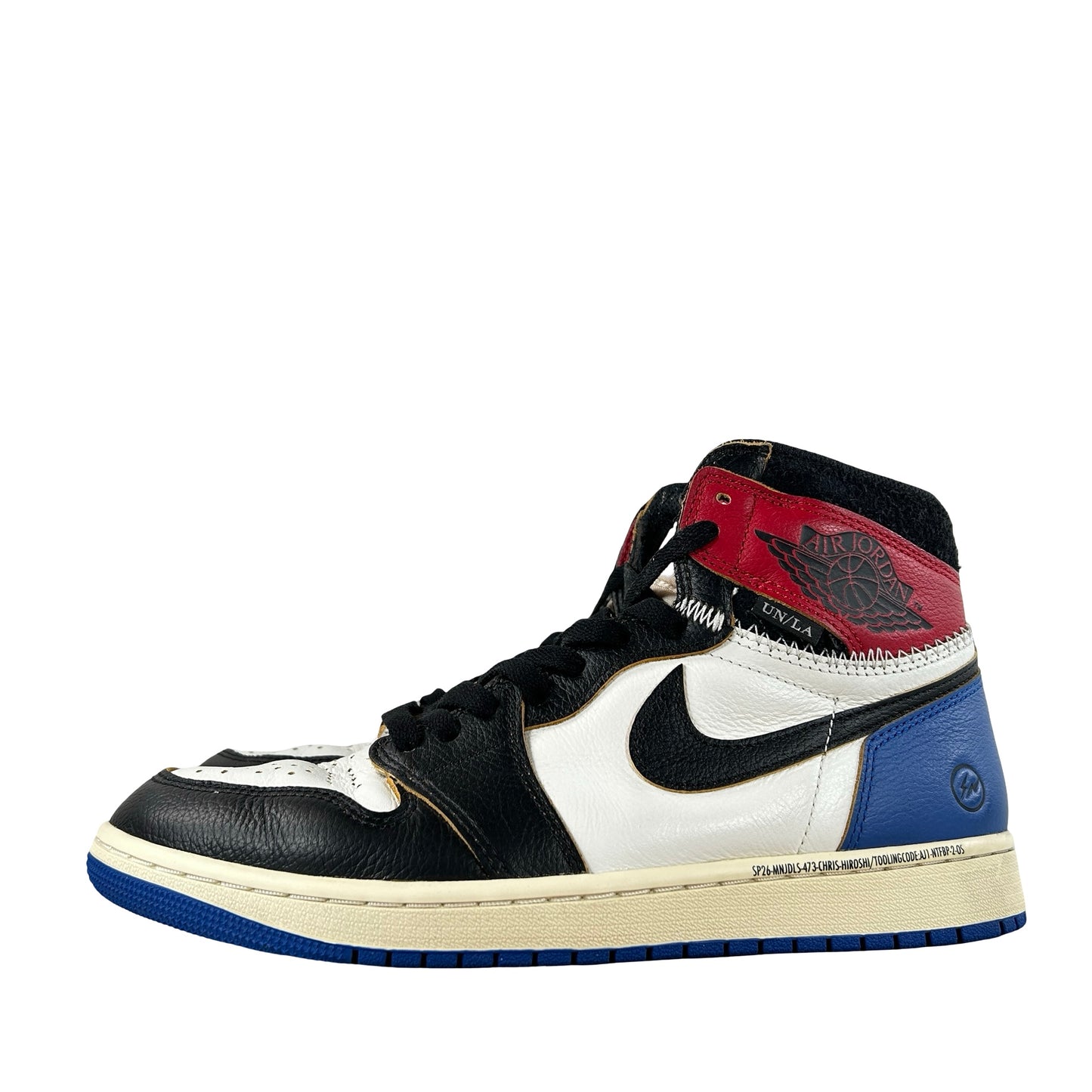 IO7847 002 Jordan 1 Retro High OG SP Fragment x Union LA Varsity Red Sport Royal [USED] - 10 M (Used3)