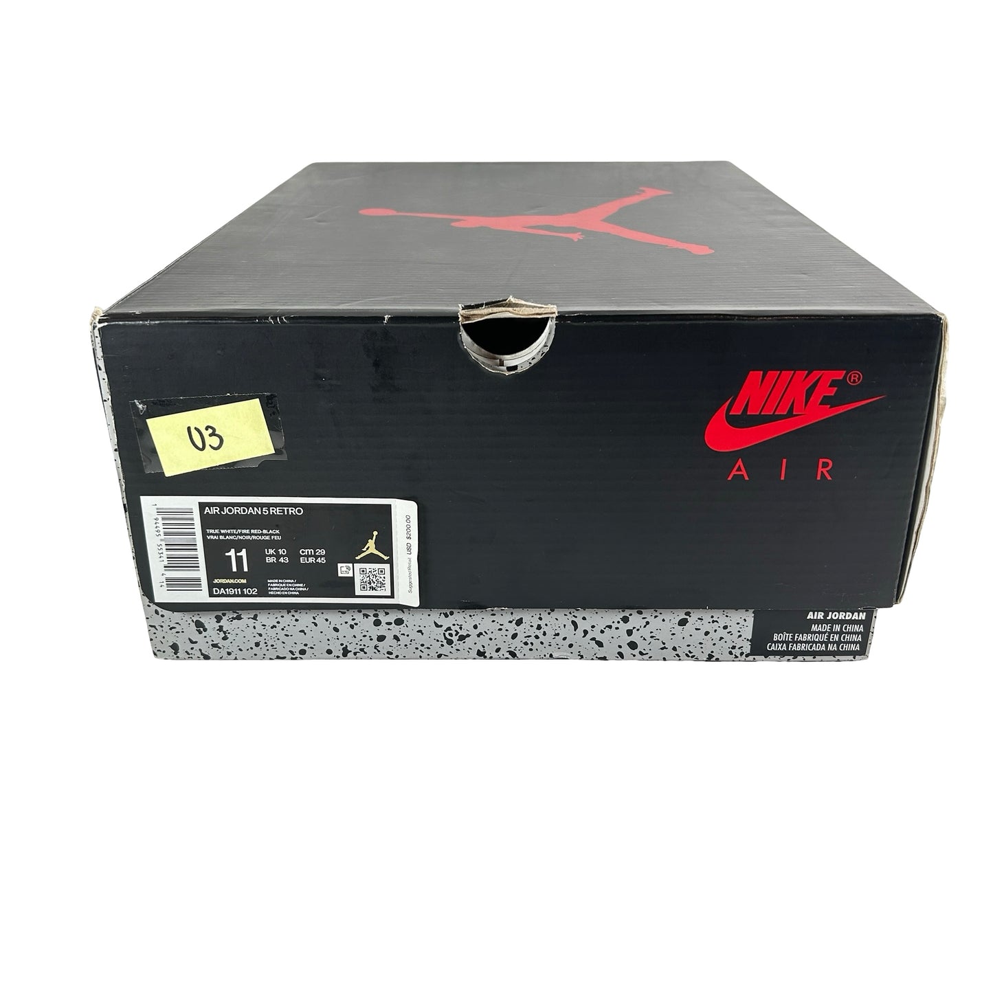 DA1911 102 Jordan 5 Retro Fire Red Silver Tongue (2020) [USED] - 11 M (Used3)