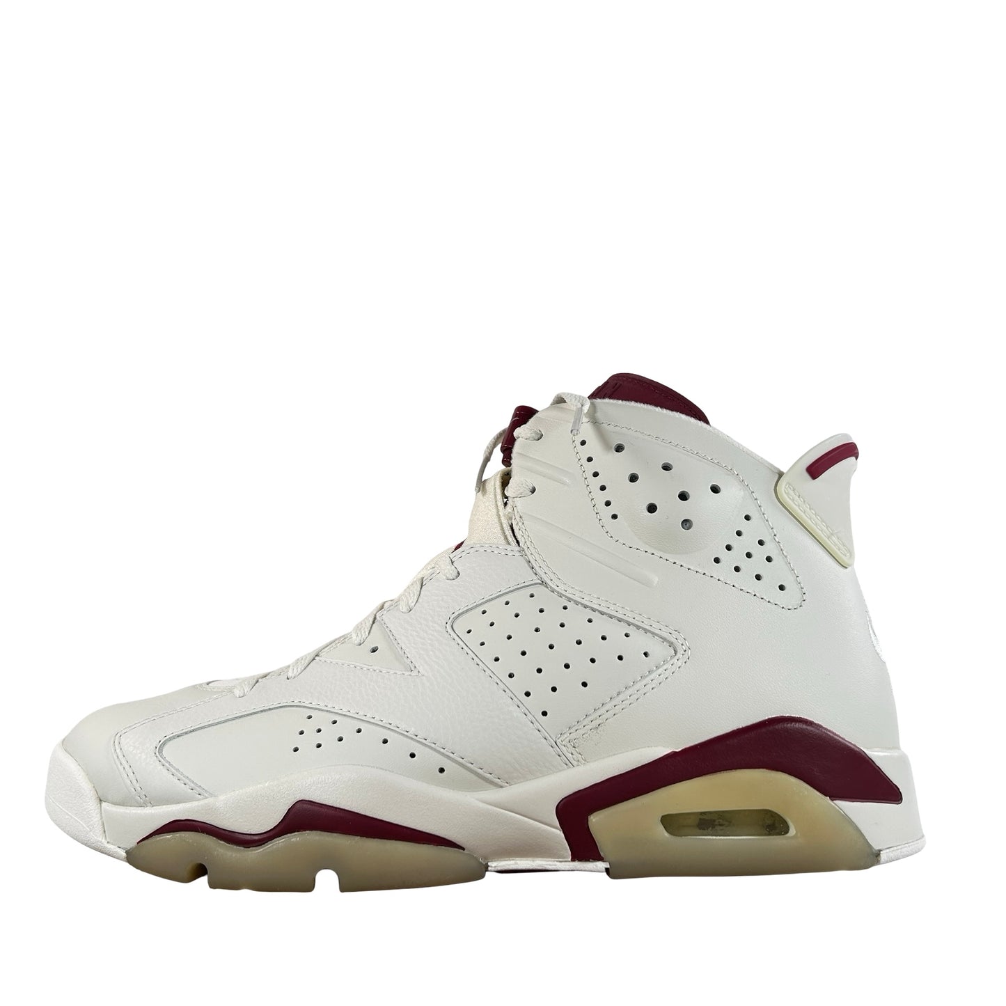 384664 116 Jordan 6 Maroon  - 10.5 M (Yellowing3) (Damaged Lid)