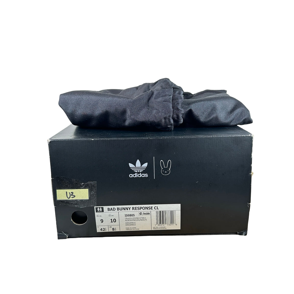 ID0805 adidas Response CL Bad Bunny Triple Black [USED] - 9 M (Used3)