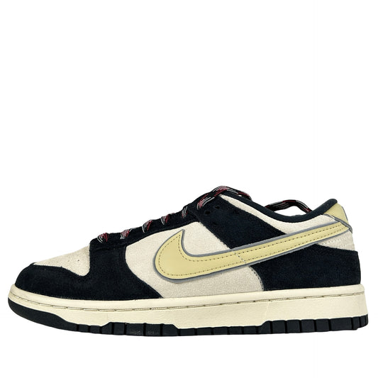 DV3054 001 Nike Dunk Low LX Black Suede Team Gold (Women's) [USED] - 9 W (Used)