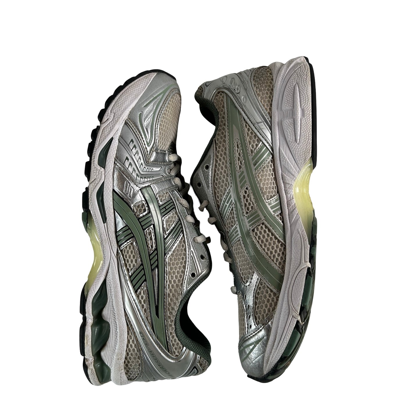 1201A019 107 ASICS Gel-Kayano 14 White Pure Silver Slate Grey Sage [USED] - 8 M (Used)