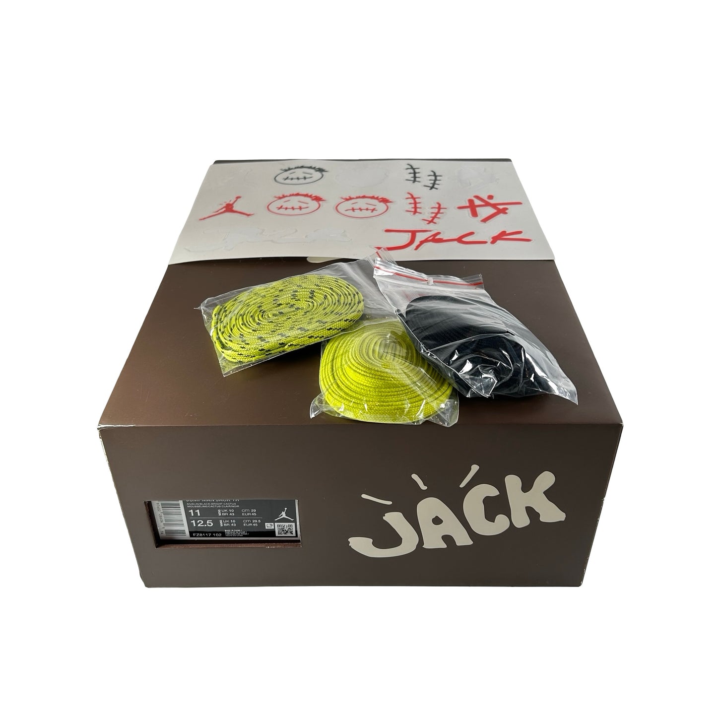 FZ8117 102 Jordan Jumpman Jack TR Travis Scott Bright Cactus [USED] - 11 M (Used)