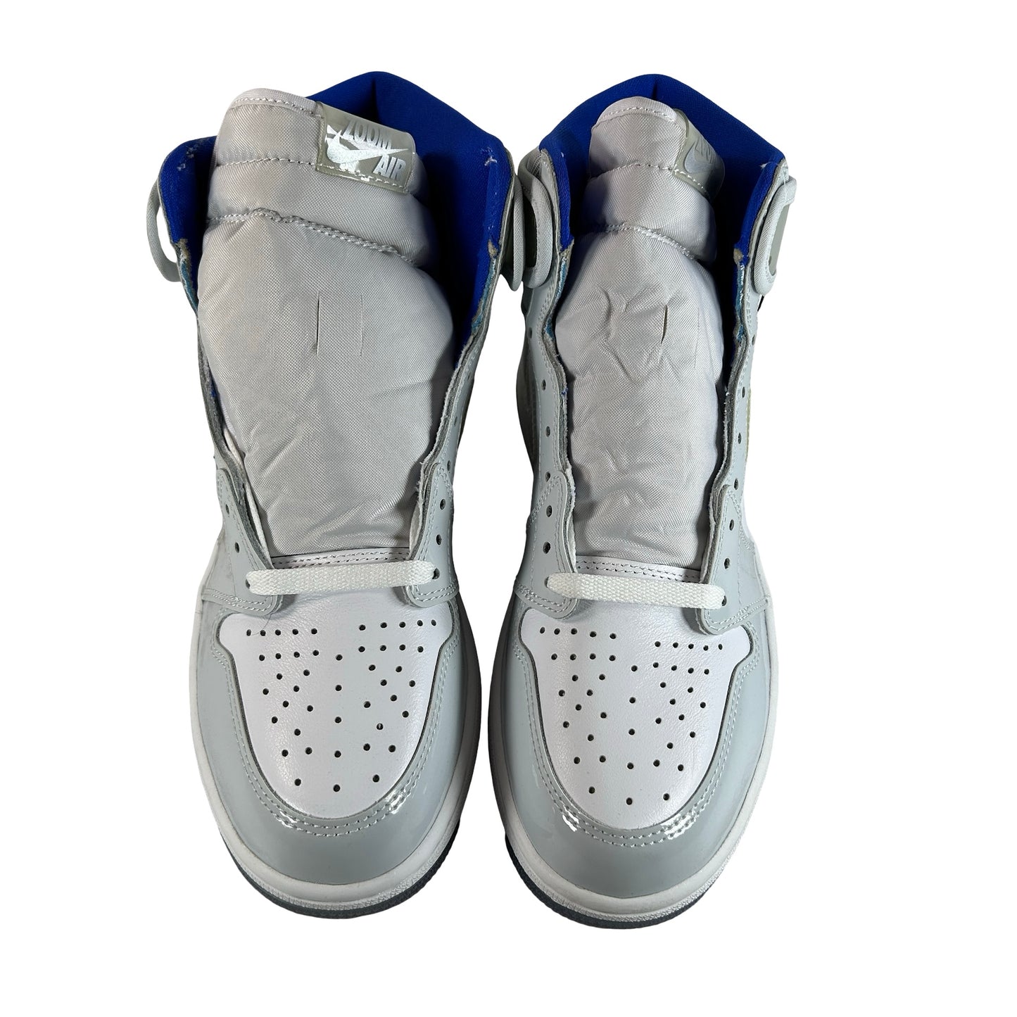 CK6637 104 Jordan 1 Retro High Zoom White Racer Blue - 9 M (Yellowing) (No Box)