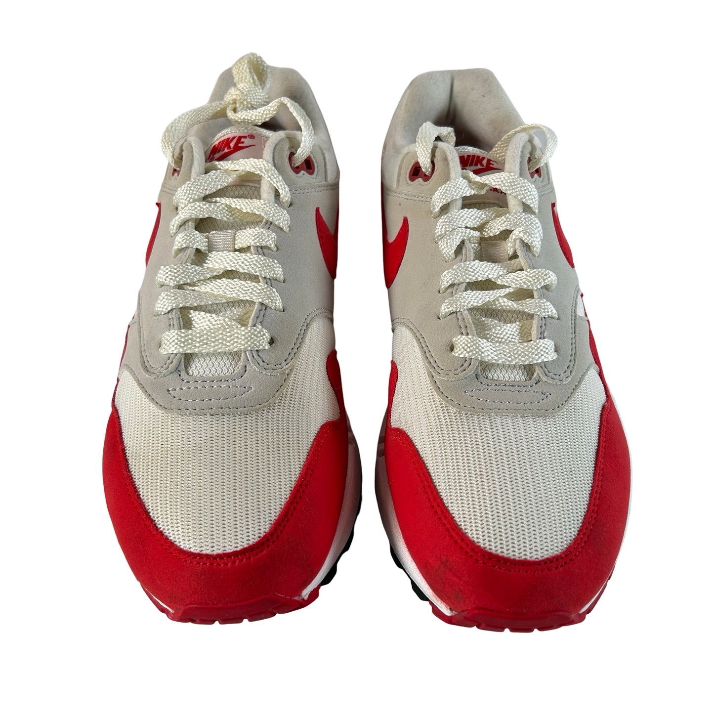 908375 103 Nike Air Max 1 Anniversary Red (2017/2018 Restock Pair) [USED] - 8 M (Used)