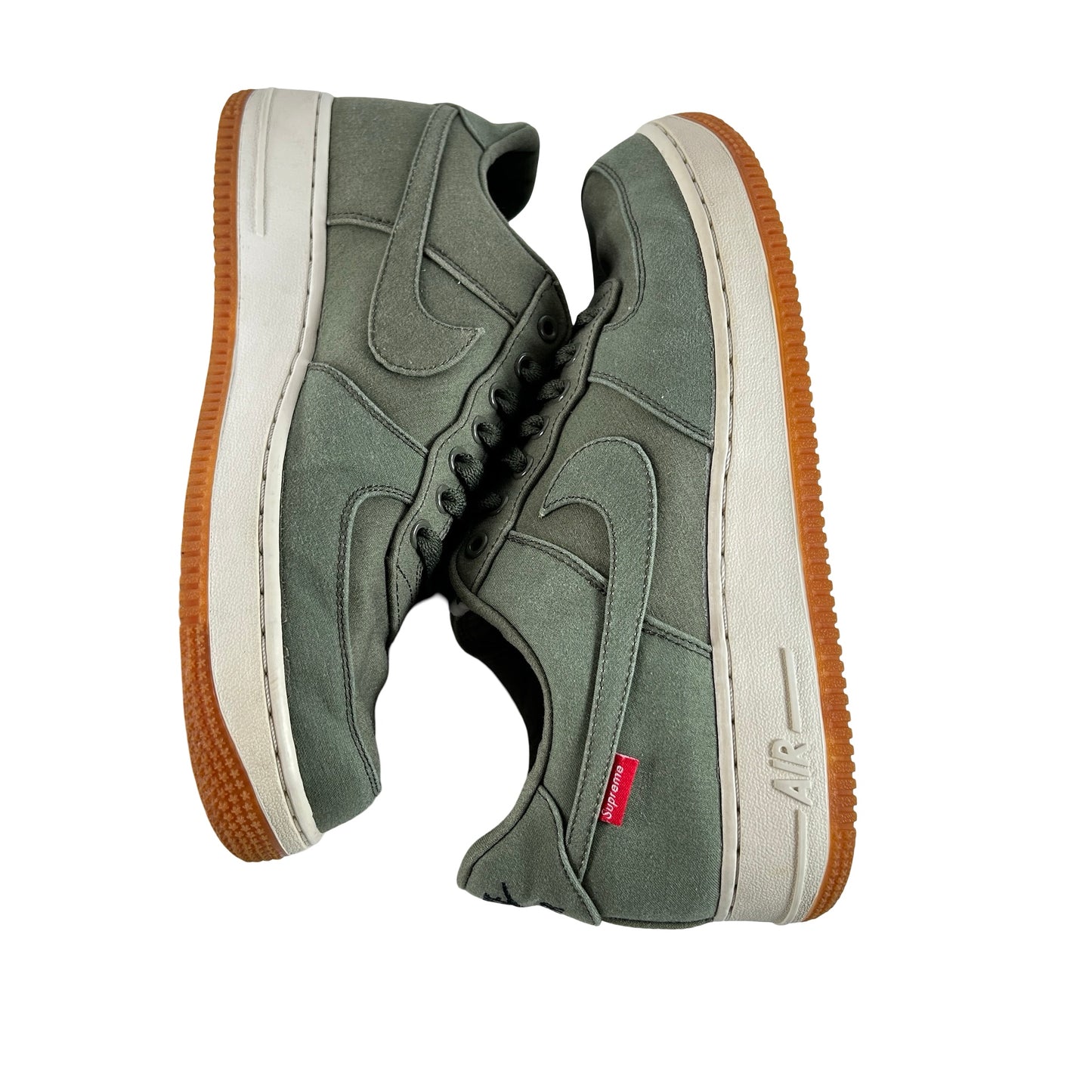 573488 300 Nike Air Force 1 Low Supreme Olive [USED] - 9 M (Used) (No Box)