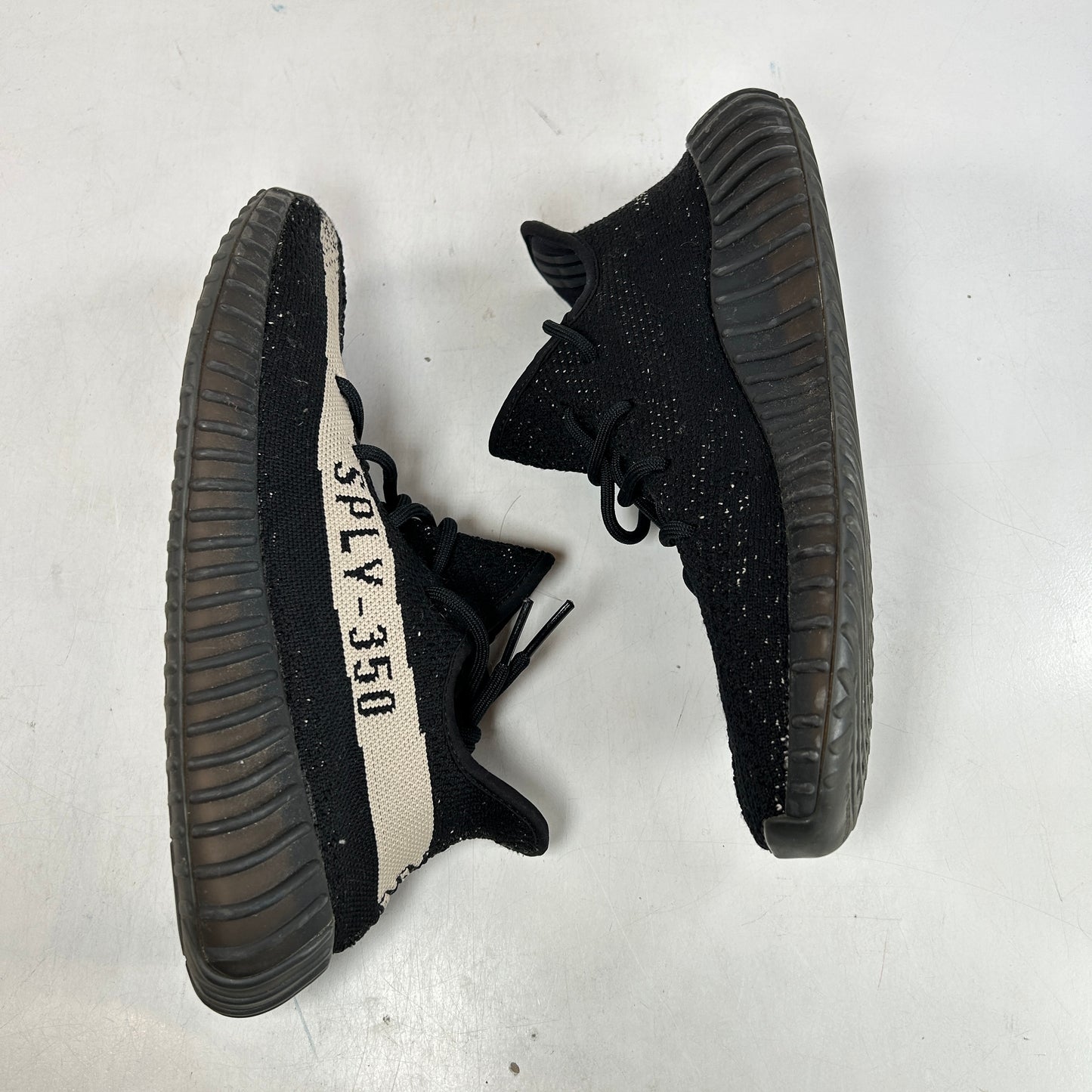 BY1604 Adidas Yeezy Boost 350 V2 Core Black White [USED] - 10 M (Used) (No Box)