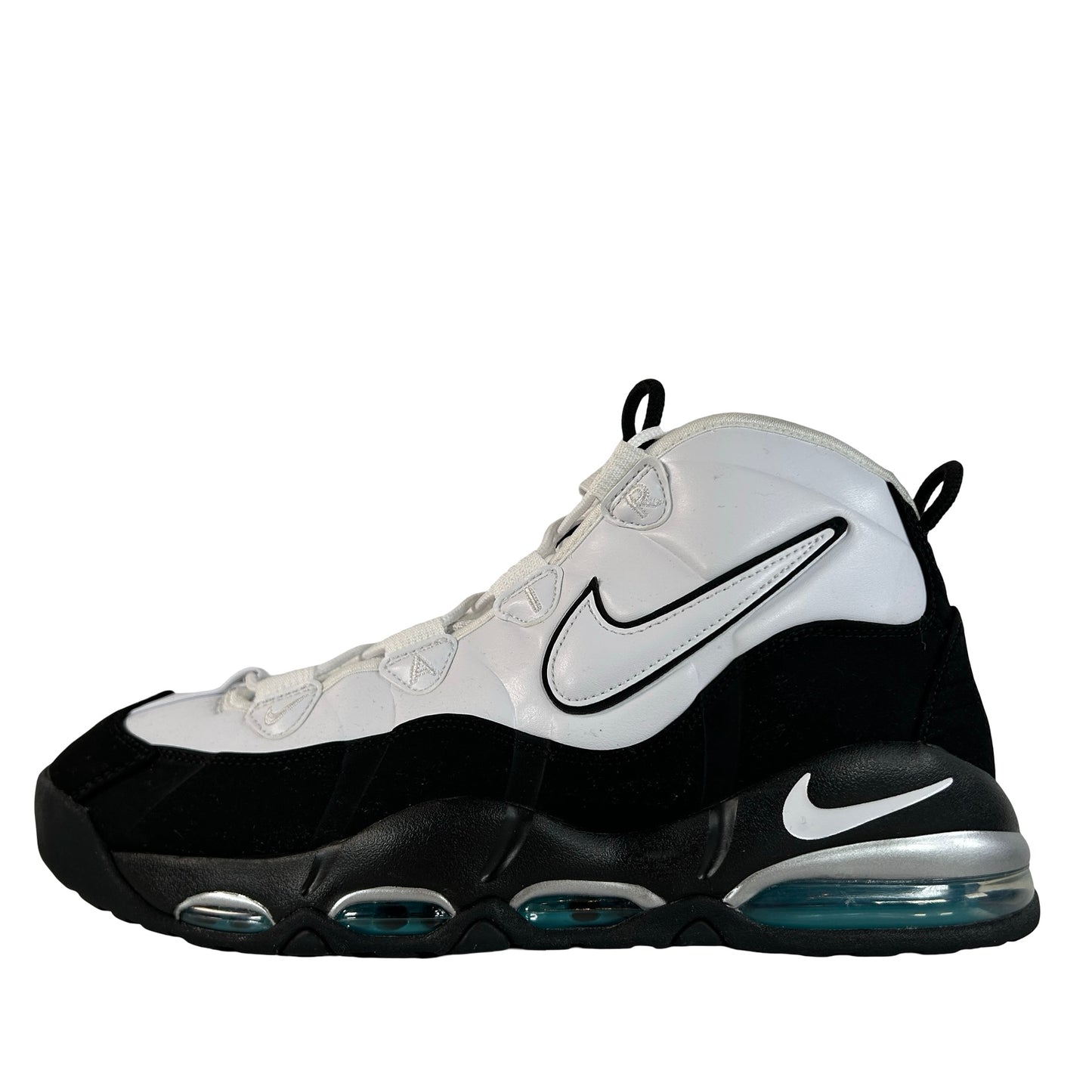 311090 100 Nike Air Max Uptempo 95 White Black Teal [USED] - 13 M (Used) (No Box)