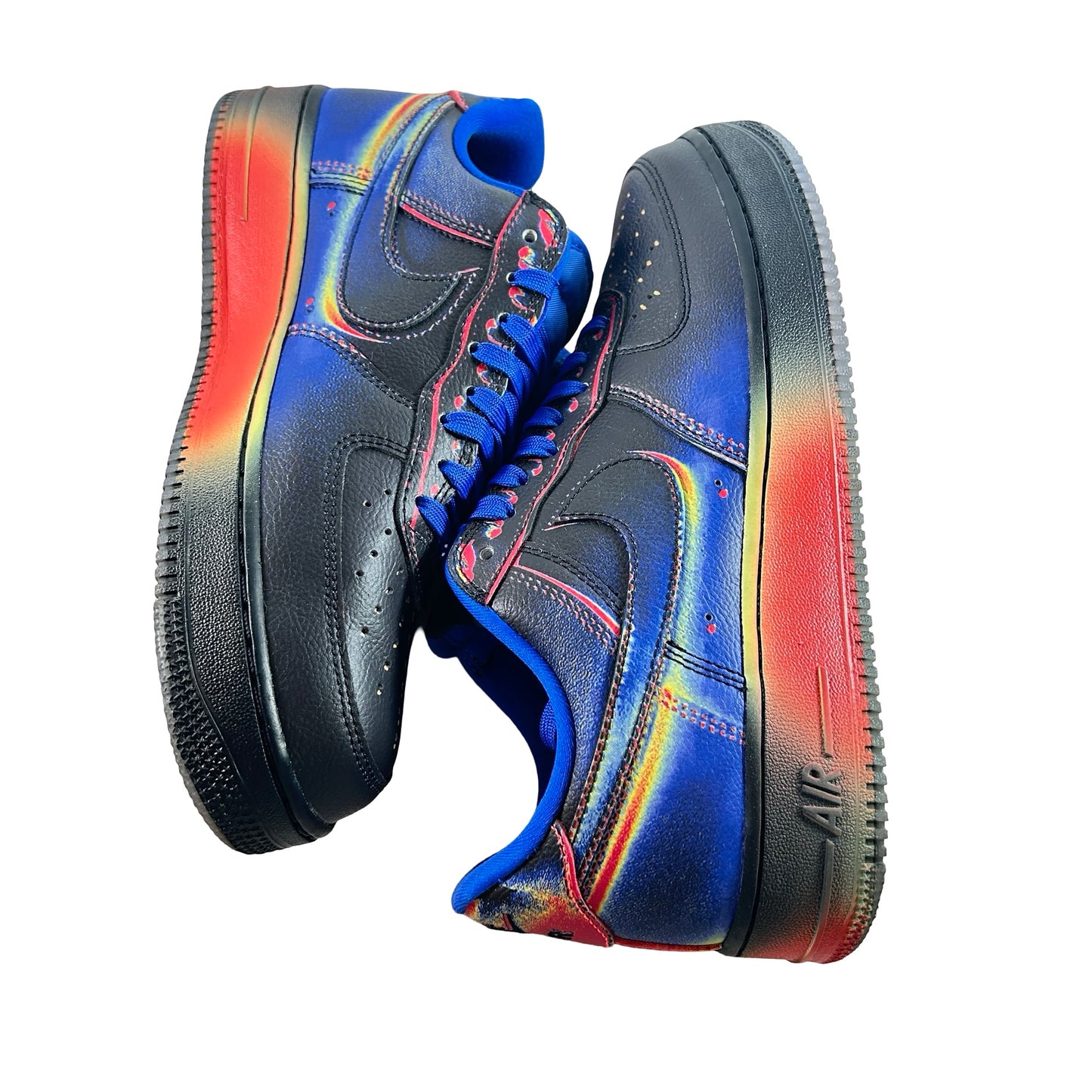 IB6834 001 Nike Air Force 1 Low Retro Heat Map Black Racer Blue [USED] - 9 M (Used)