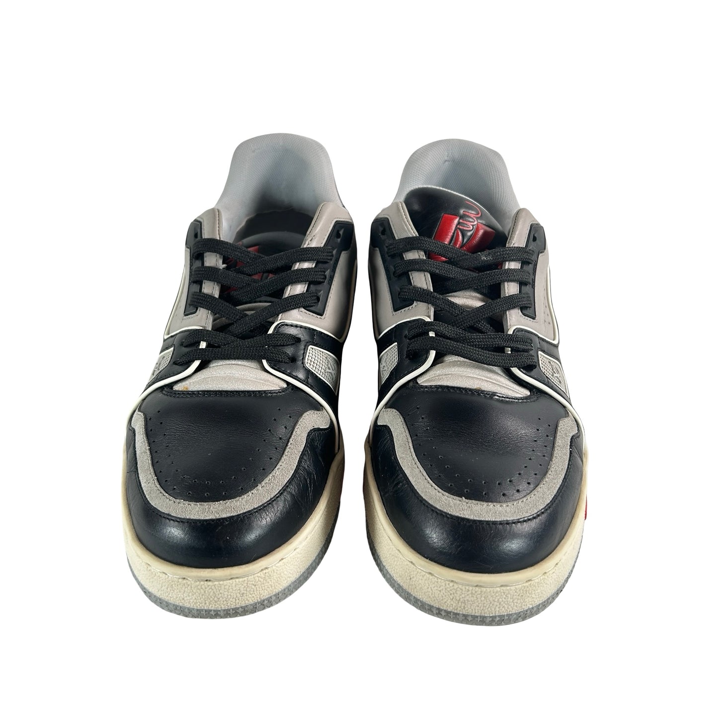 1A54H5 Louis Vuitton LV Trainer Sneaker Low Black Grey [USED] - LV 6.5 (Used) (No Box)