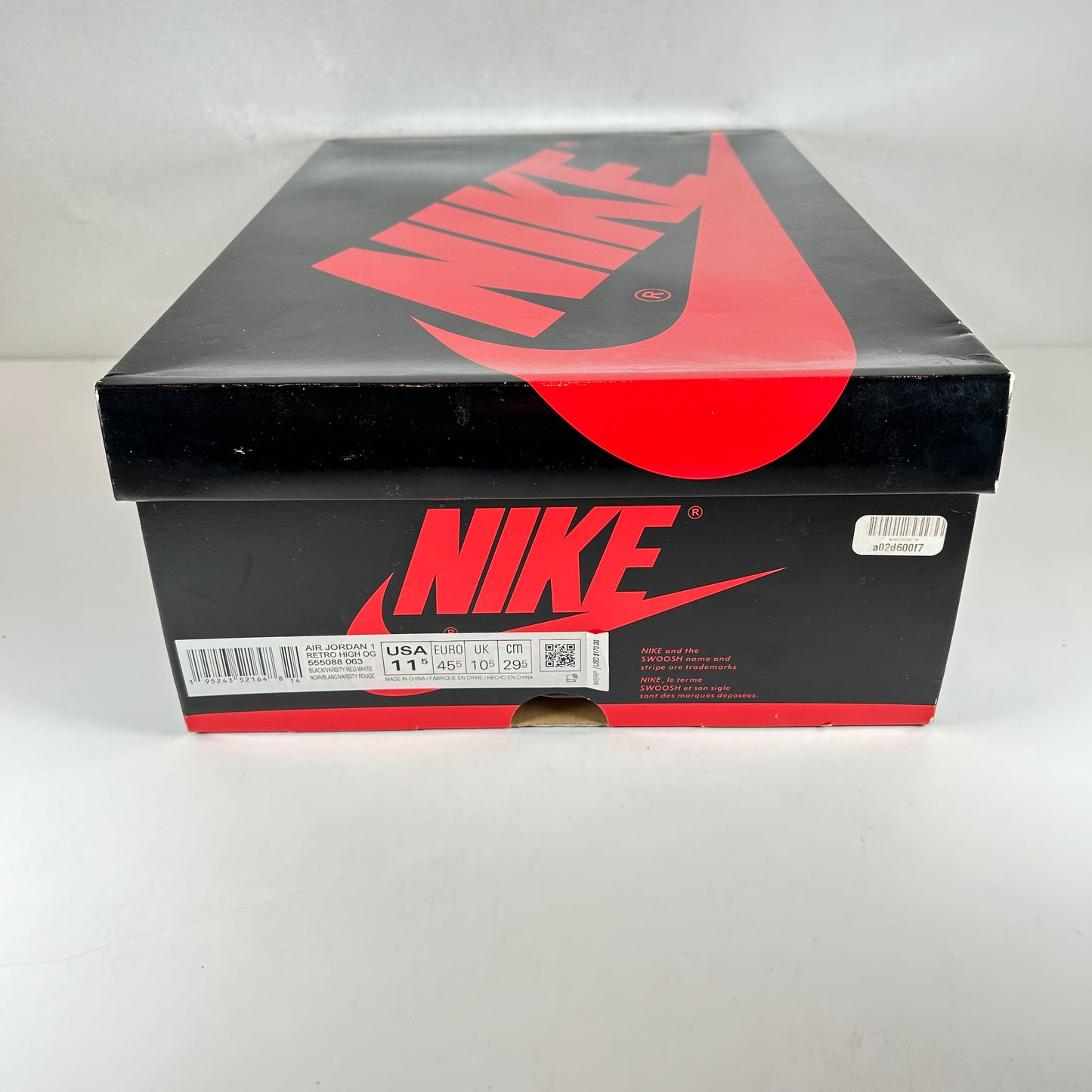 555088 063 Jordan 1 Retro High OG Patent Bred [USED] - 11.5 M (Used)