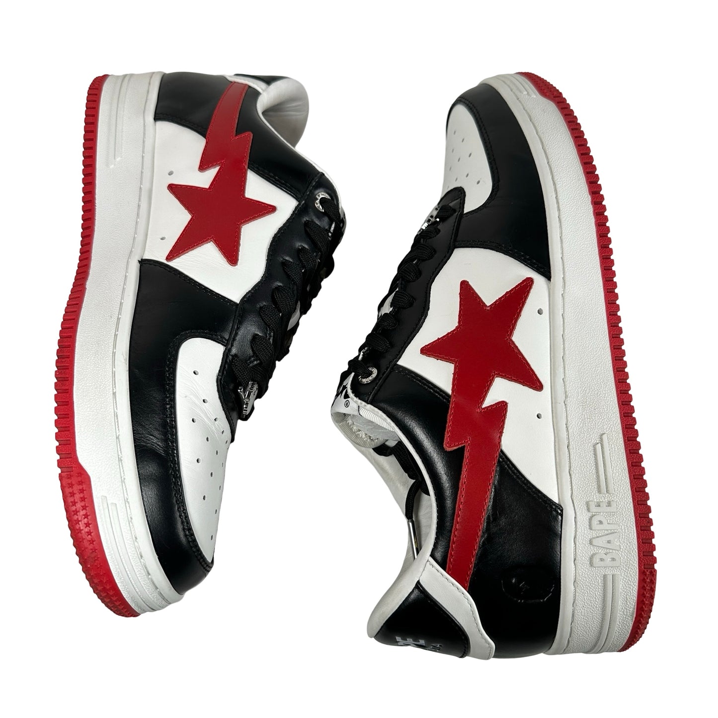 1K30 191 303 BLK A Bathing Ape Bape Sta #3 M2 White Black Red [USED] - 12 M (Used)