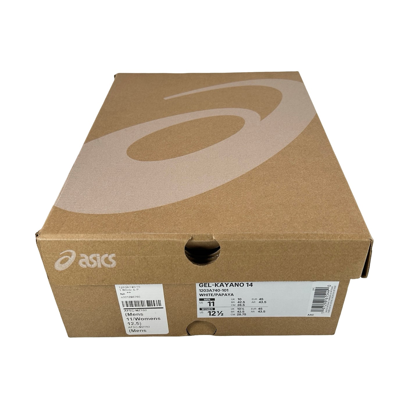 1203A740 101 ASICS Gel-Kayano 14 Silver Papaya [USED] - 11 M (Used)