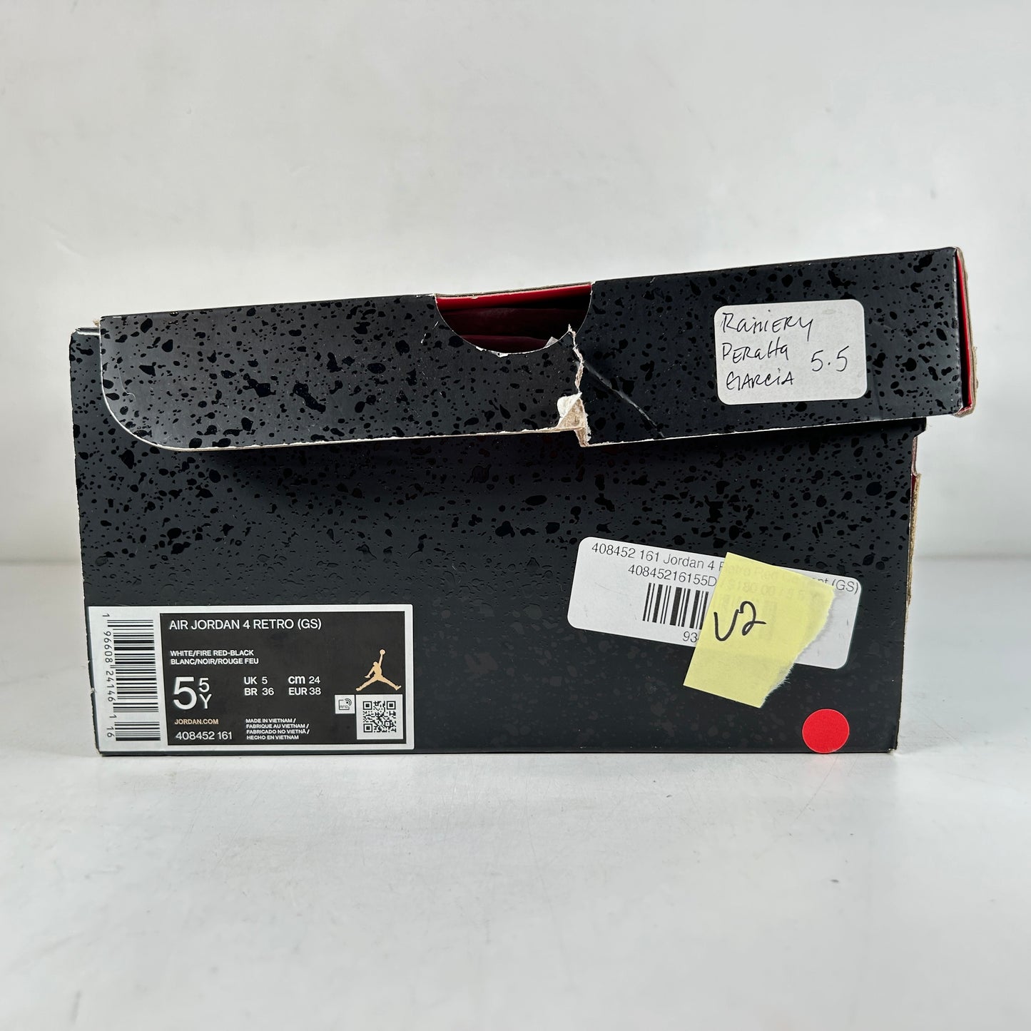 408452 161 Jordan 4 Retro Red Cement (GS) [USED] - 5.5 Y (Used2)