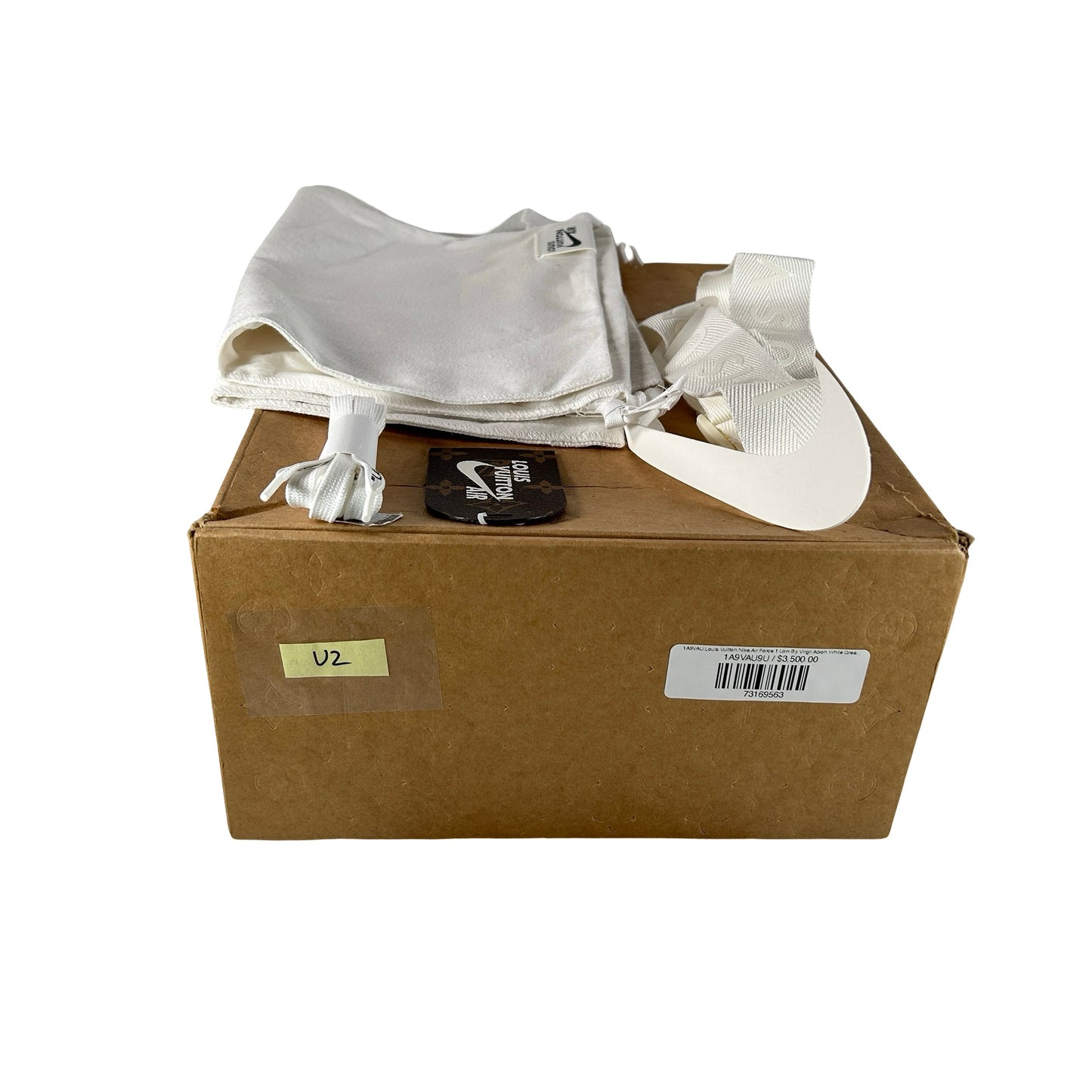 1A9VAU Louis Vuitton Nike Air Force 1 Low By Virgil Abloh White Green [USED] - 9 M (Used2)