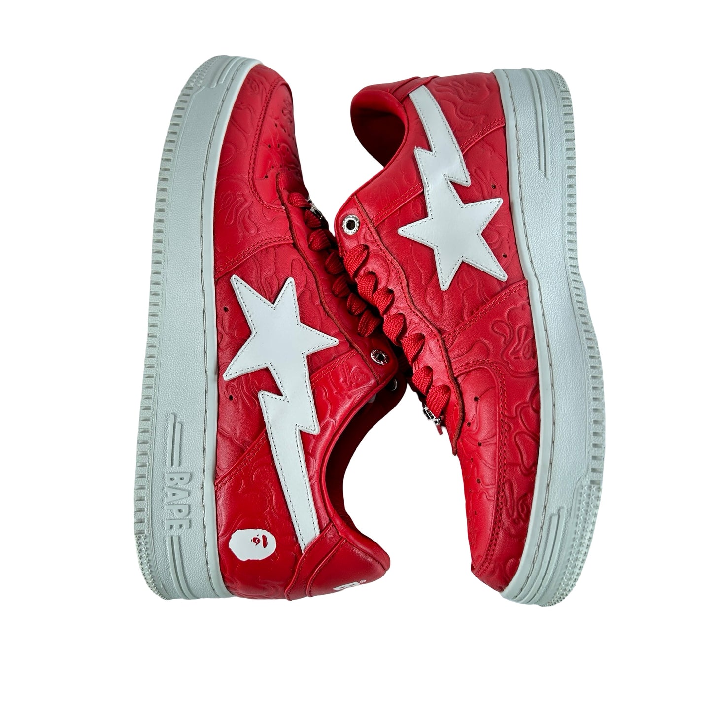 001FWJ801052 RED A Bathing Ape Bape Sta Low #3 Line Camo Red [USED] - 9.5 M (Used) (No Box)
