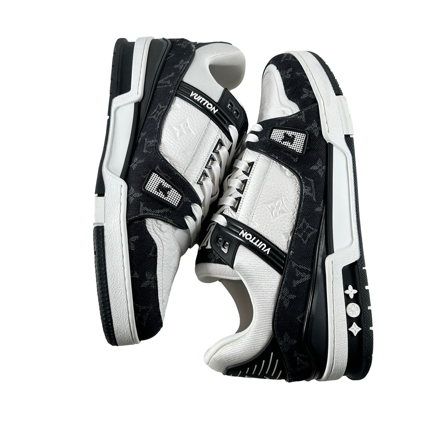 1A9JG9 Louis Vuitton LV Trainer White Black [USED] - LV 11 (Used)