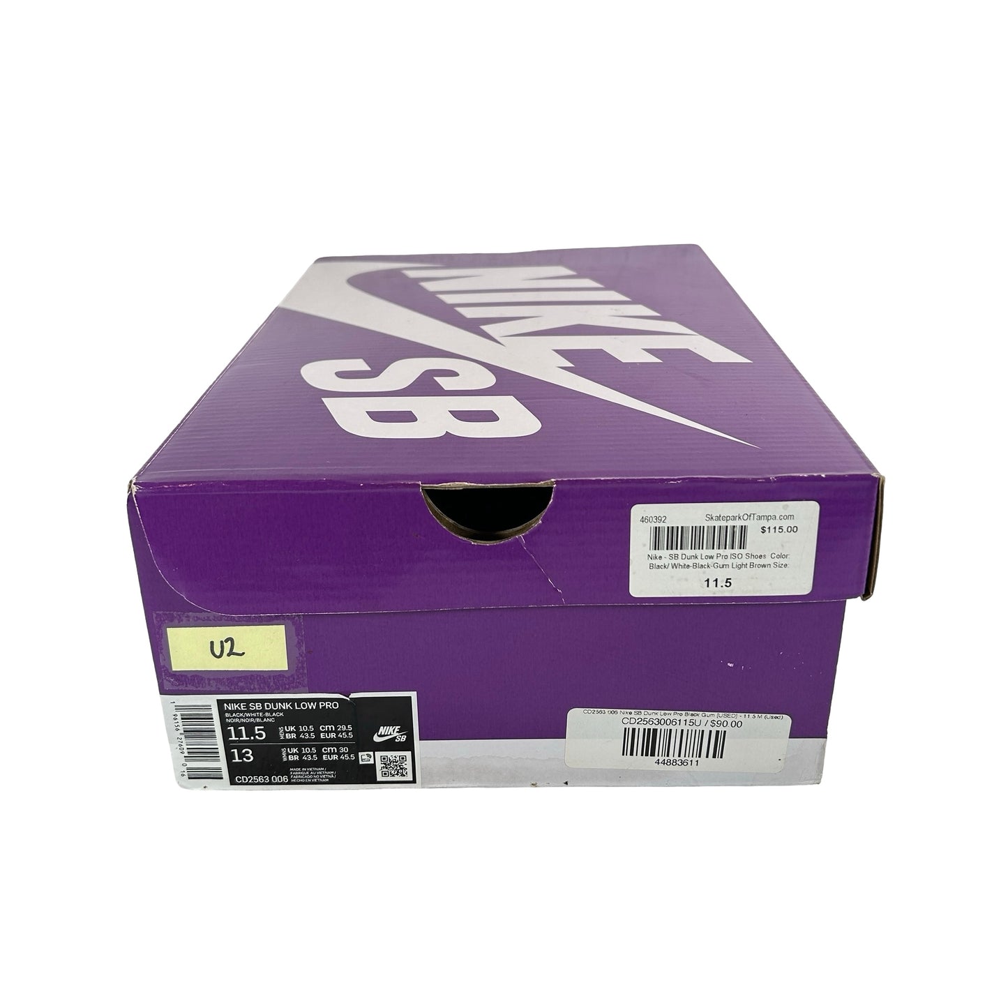 CD2563 006 Nike SB Dunk Low Pro Black Gum [USED] - 11.5 M (Used2)