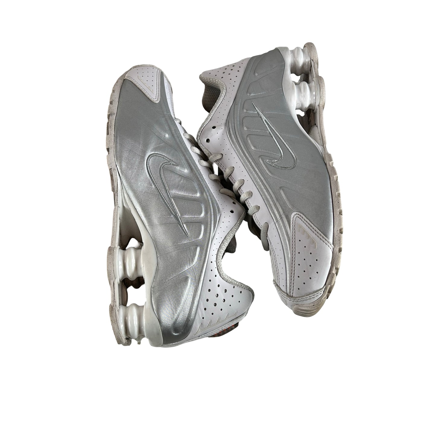 AR3565 101 Nike Shox R4 White Metallic Silver (2019/2024) (W) [Used] - 8 W (Used)