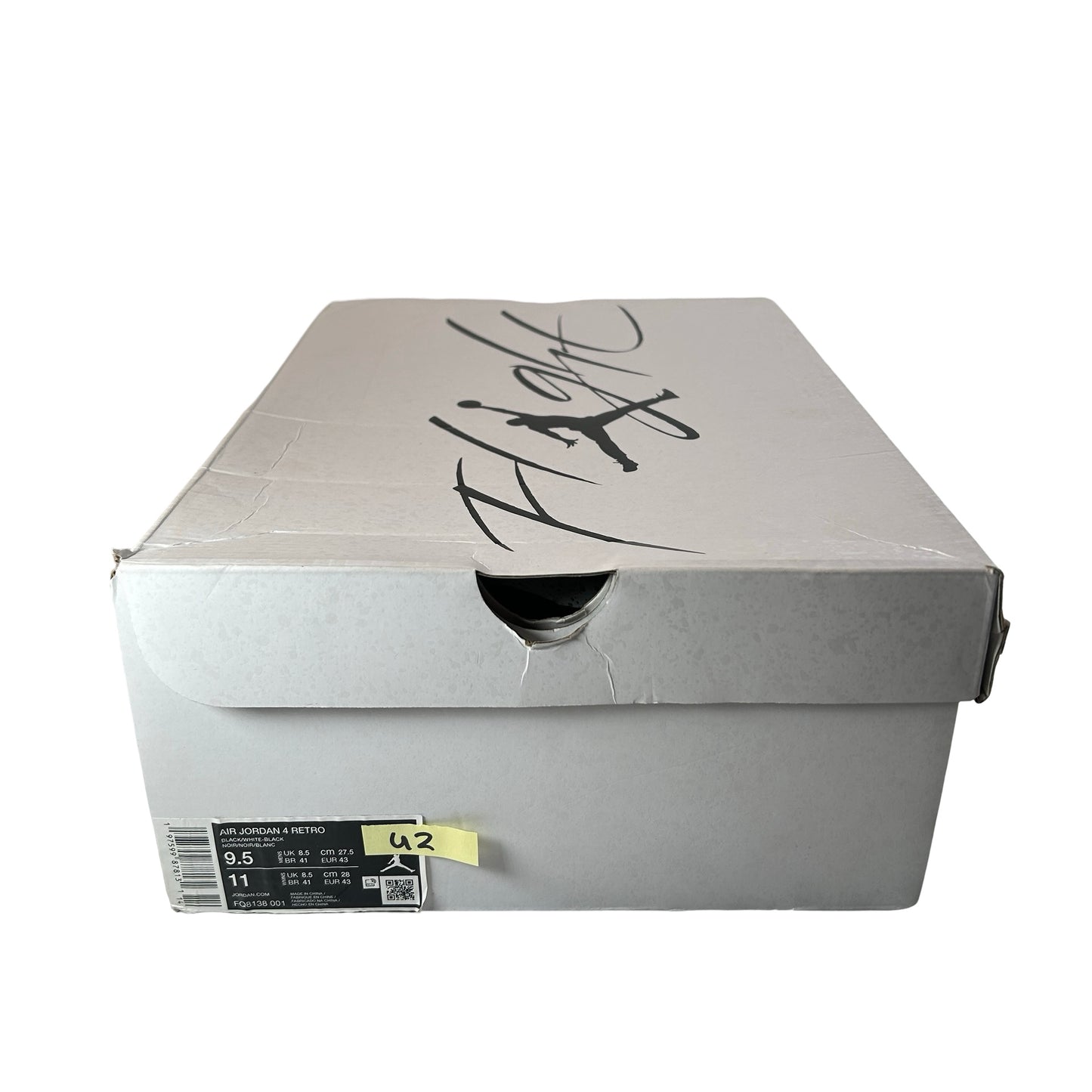 FQ8138 001 Jordan 4 Retro White Thunder [USED] - 9.5 M (Used2)