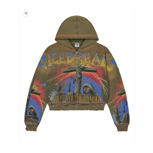 Valley Damned Big Zip Up Olive