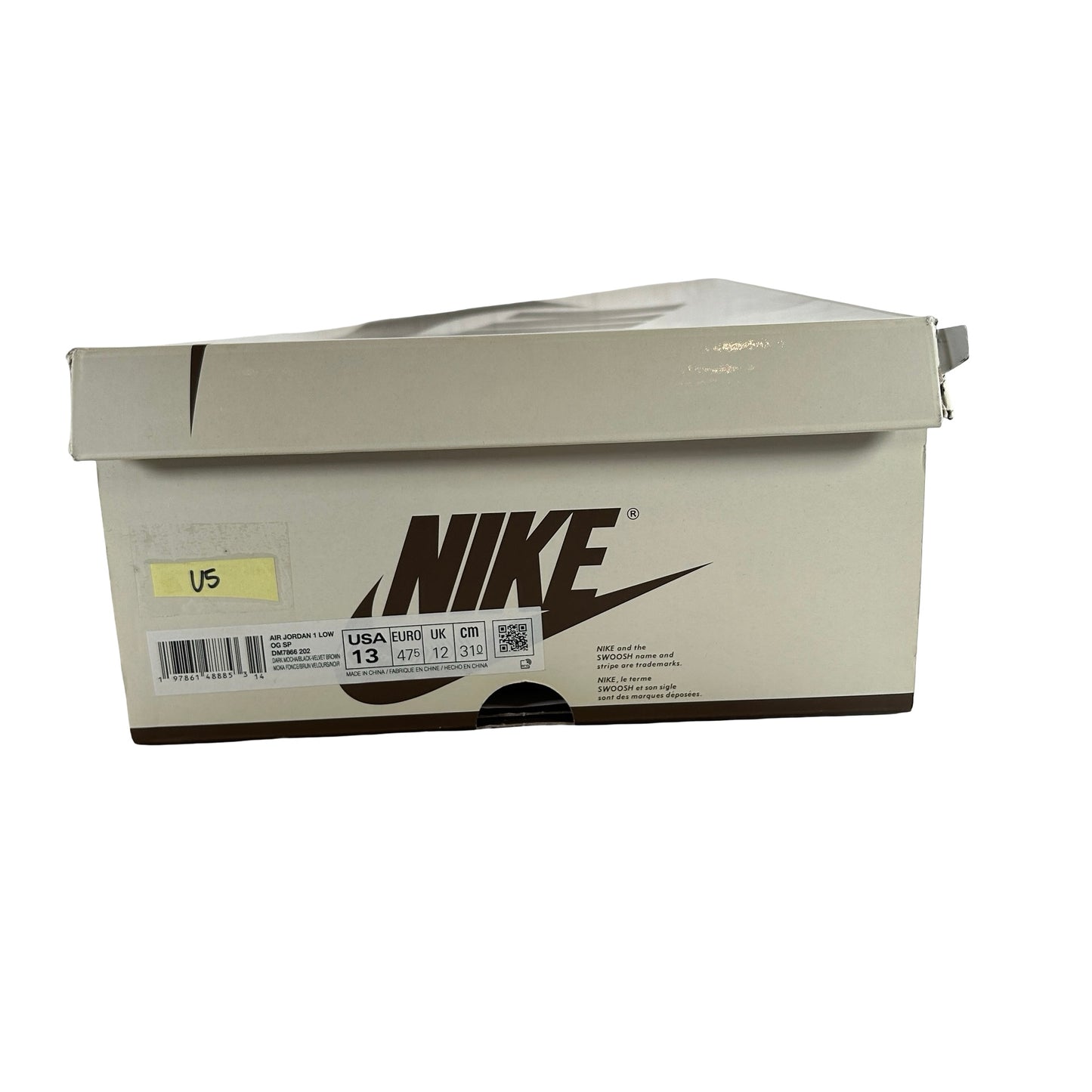 DM7866 202 Jordan 1 Retro Low OG SP Travis Scott Velvet Brown [USED] - 13 M (Used5)