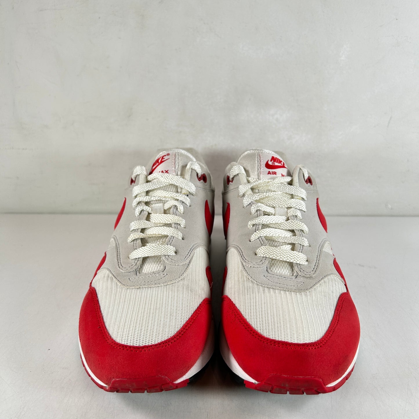 908375 103 Nike Air Max 1 Anniversary Red (2017/2018 Restock Pair) [USED] - 10 M (Used) (No Box)