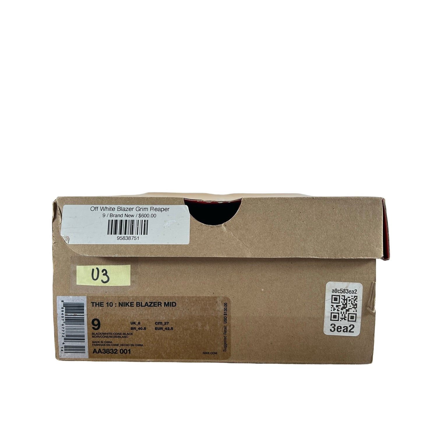 AA3832 001 Nike Blazer Off-White Black [USED] - 9 M (Used3)