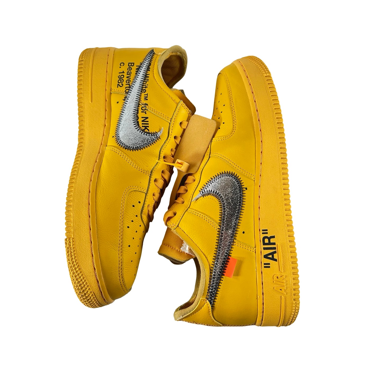 DD1876 700 Nike Air Force 1 Low Off-White ICA University Gold [USED] - 8.5 M (Used) (No Box)
