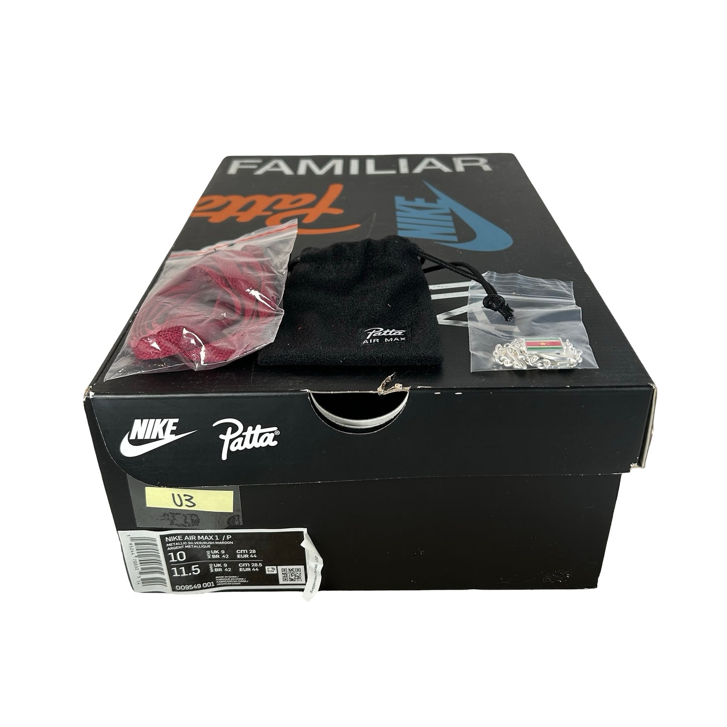 DO9549 001 Nike Air Max 1 Patta Waves Rush Maroon  [USED] - 10 M (Used3)
