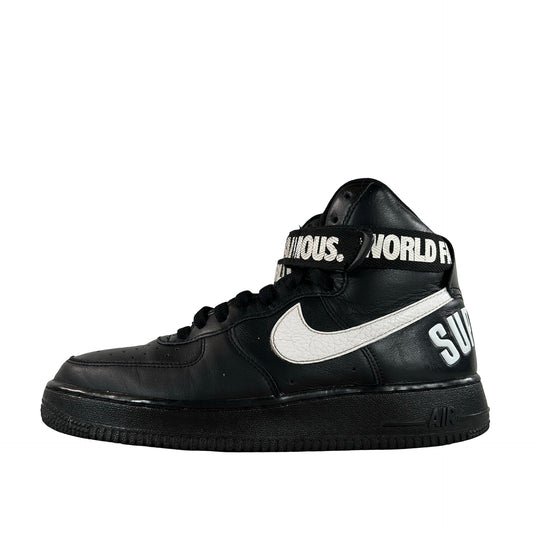 698696 010 Nike Air Force 1 High Supreme World Famous Black [USED] - 8 M (Used) (No Box)