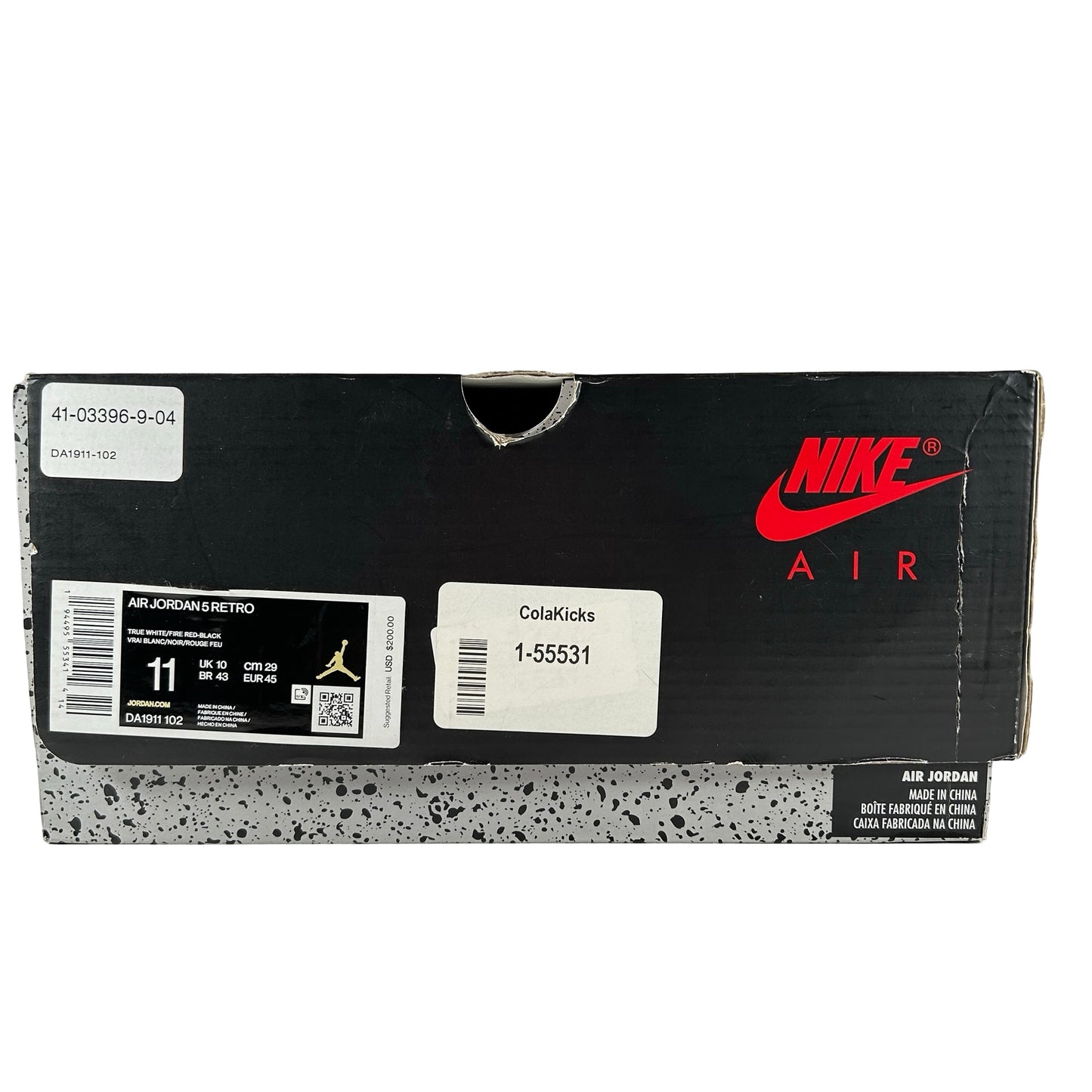 DA1911 102 Jordan 5 Retro Fire Red Silver Tongue (2020) [USED] - 11 M (Used2)