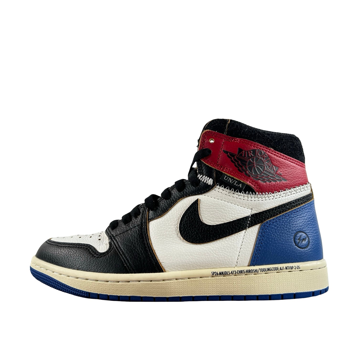 IO7847 002 Jordan 1 Retro High OG SP Fragment x Union LA Varsity Red Sport Royal [USED] - 8 M (Used2) (No Box2)