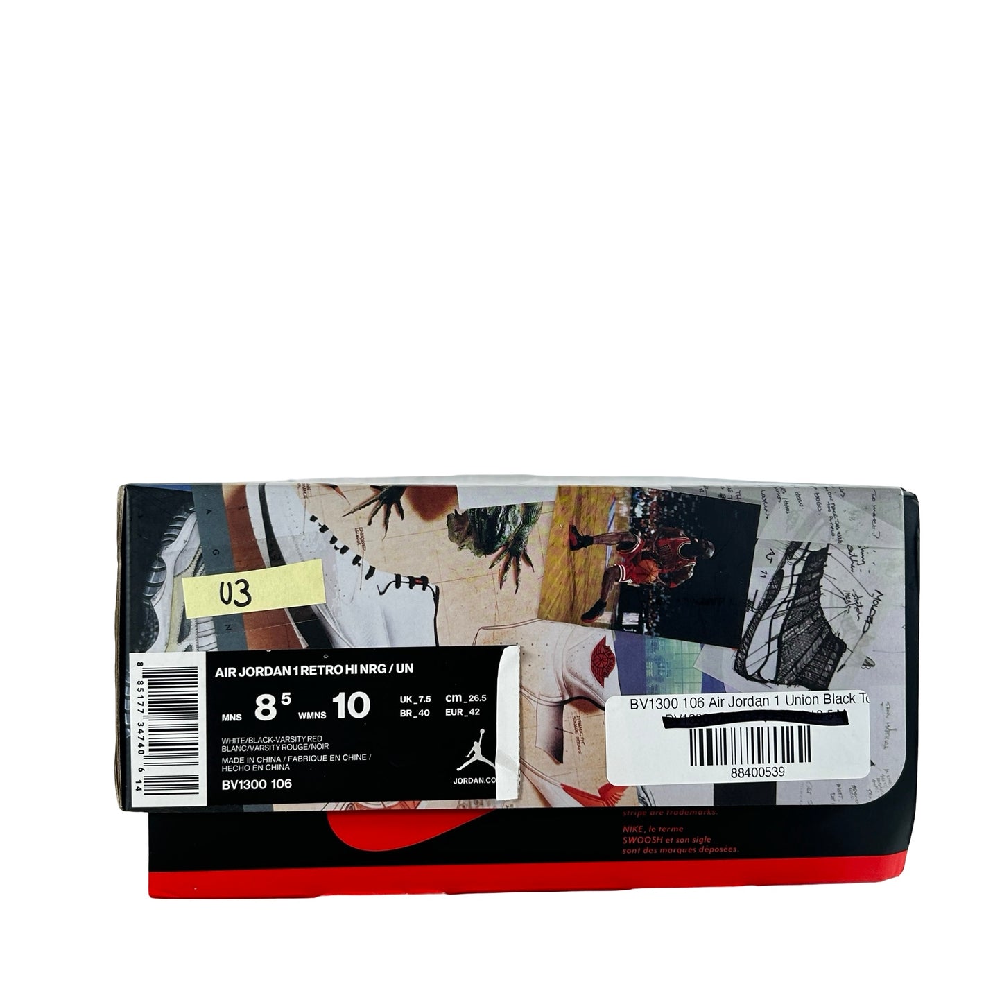 BV1300 106 Jordan 1 Union Black Toe [USED] - 8.5 M (Used3)