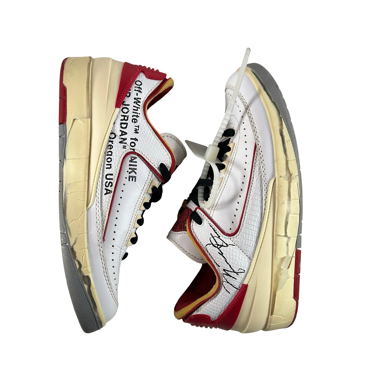 DJ4375 106 Jordan 2 Retro Low SP Off-White White Red [USED] - 7 M (Used) (No Box)