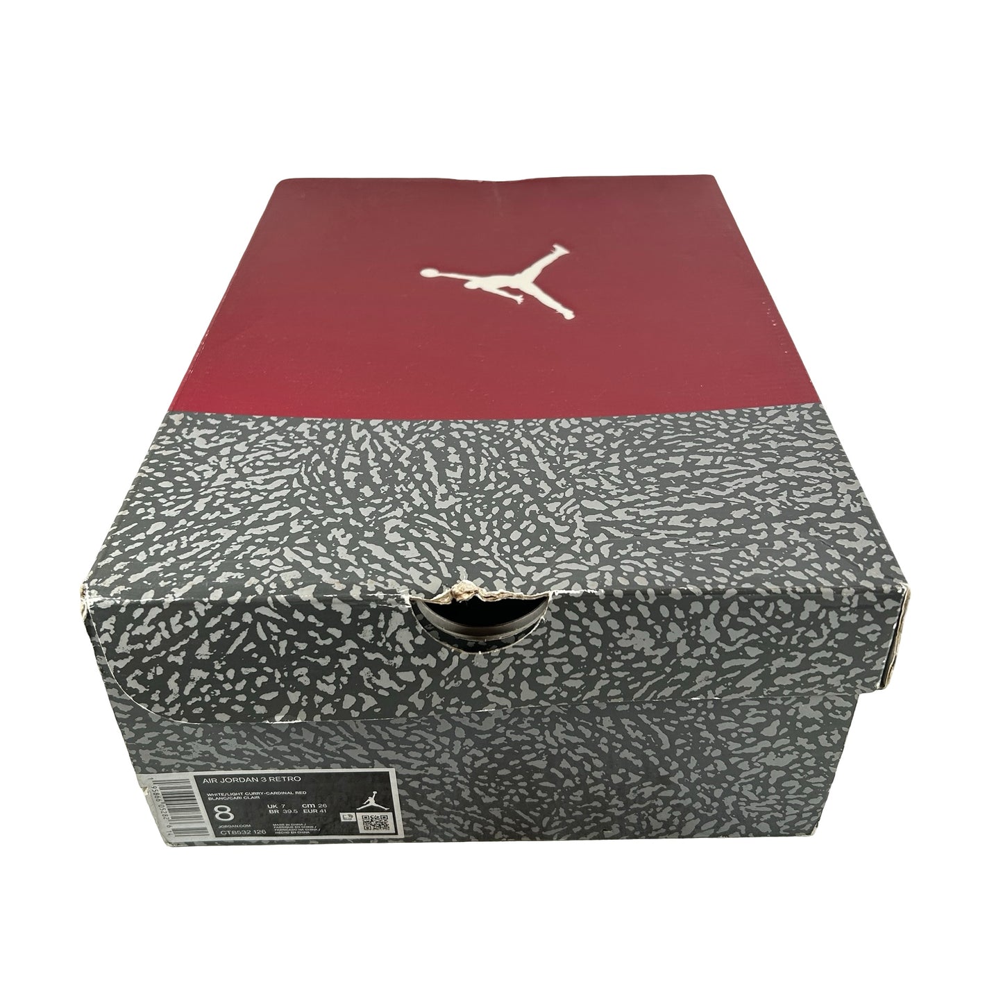 CT8532 126 Jordan 3 Retro Cardinal Red [USED] - 8 M (Used)