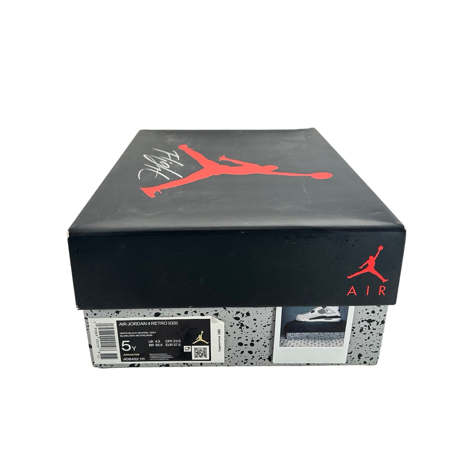 408452 111 Jordan 4 Retro Military Black (GS) [USED] - 5 Y (Used)