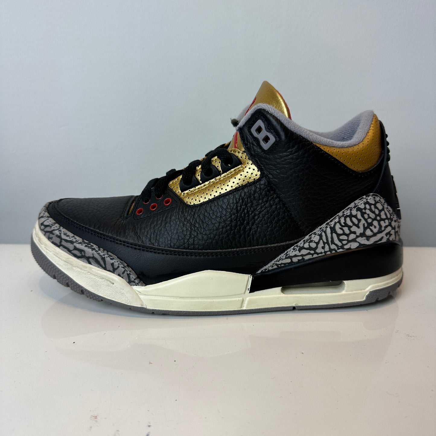 CK9246 067 Jordan 3 Retro Black Cement Gold (W) [USED] - 9.5 W (Used)