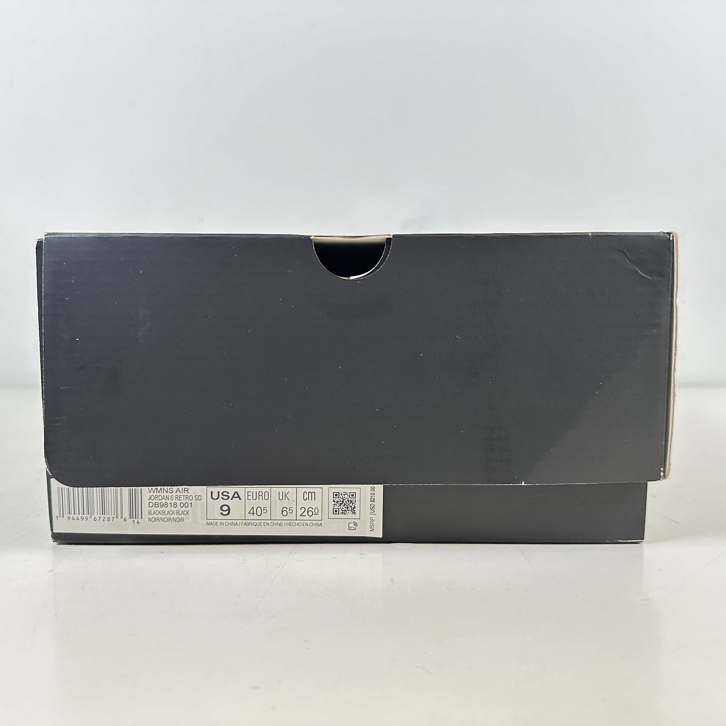 DB9818 001 Jordan 6 Retro SD Triple Black (W) [USED] - 9 W (Used)