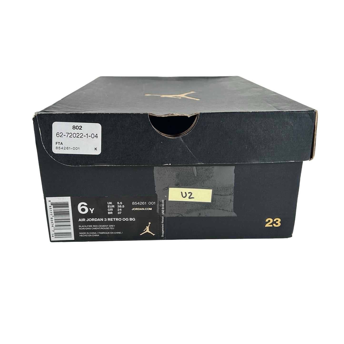 854261 001 Jordan 3 Negro Cemento GS